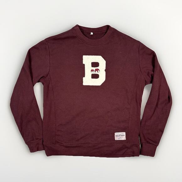 Brooklyn Circus Varsity Crewneck B Sweatshirt Elephant Burgundy Men’s Size L - Picture 1 of 9